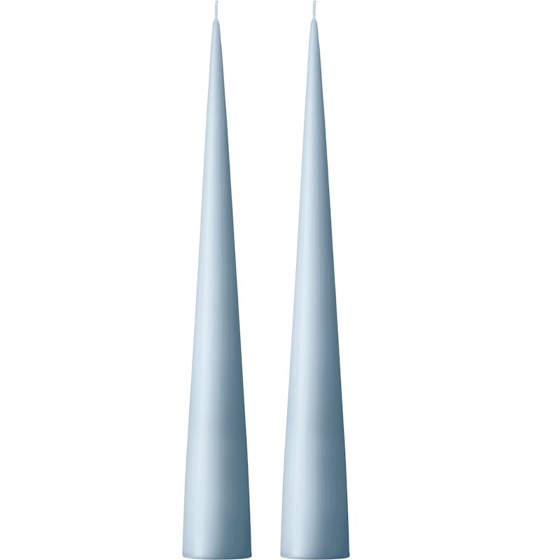 Cone Stearinlys 37 cm 2-pk, Støvblå