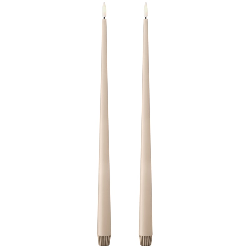 Led-Stearinlys 2-pk 40 cm, Ice Latte