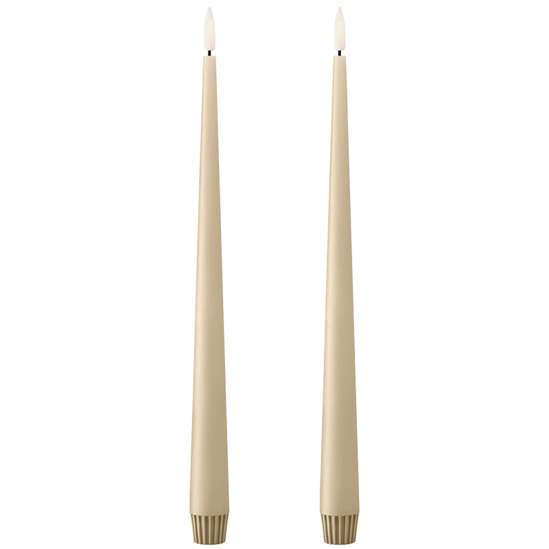 Led-Stearinlys 2-pk 30 cm, Pale Ginger