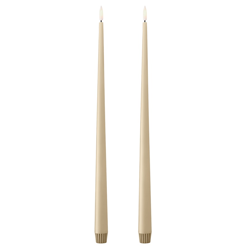 Led-Stearinlys 2-pk 40 cm, Pale Ginger