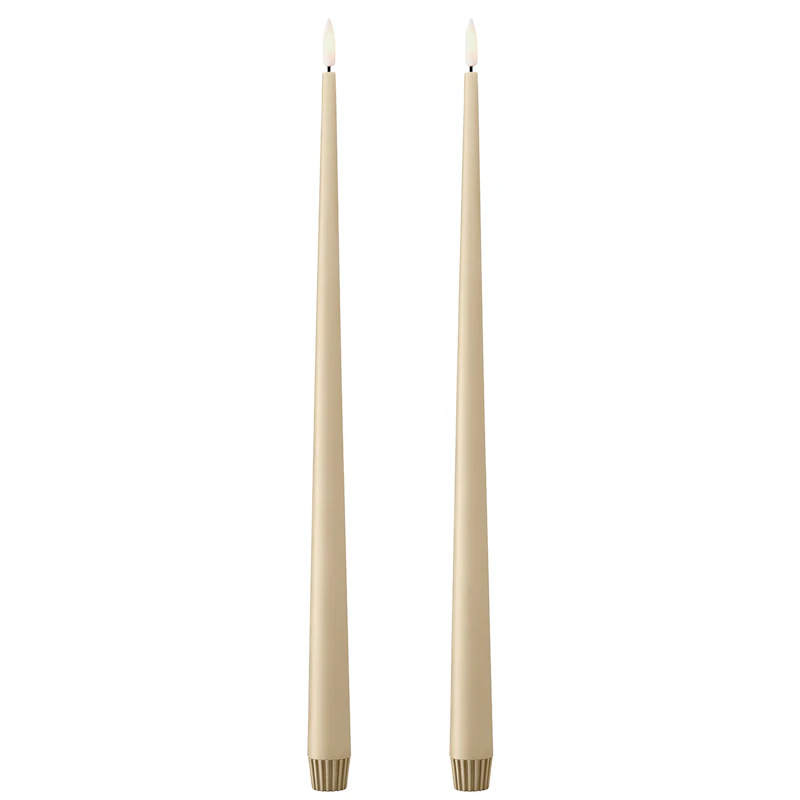 Led-Stearinlys 2-pk 40 cm, Pale Ginger