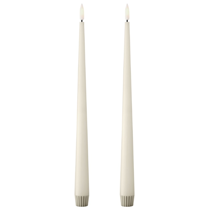 Led-Stearinlys 2-pk 30 cm, Ivory