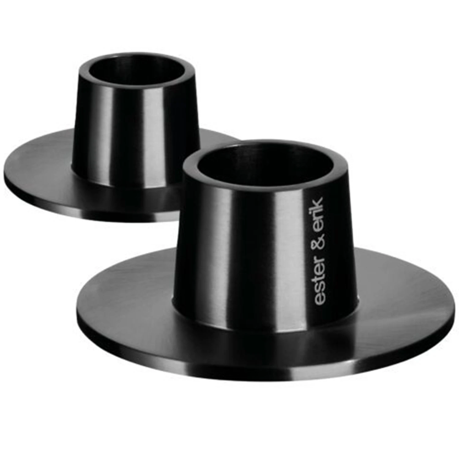 Ester & Erik Lysestake Matte &Oslash;6 Cm 2-pk Matt Black -  Lysestaker Rustfritt St&aring;l Matt Sort - 777-75