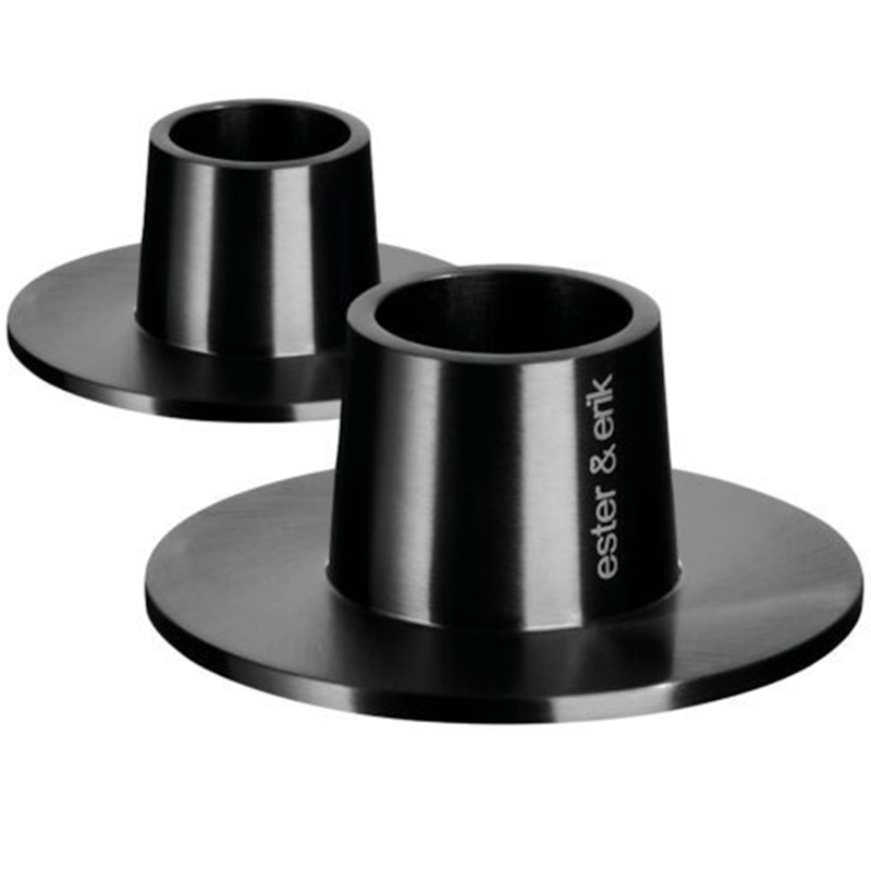 Lysestake matte Ø6 cm 2-pk, Matt Black
