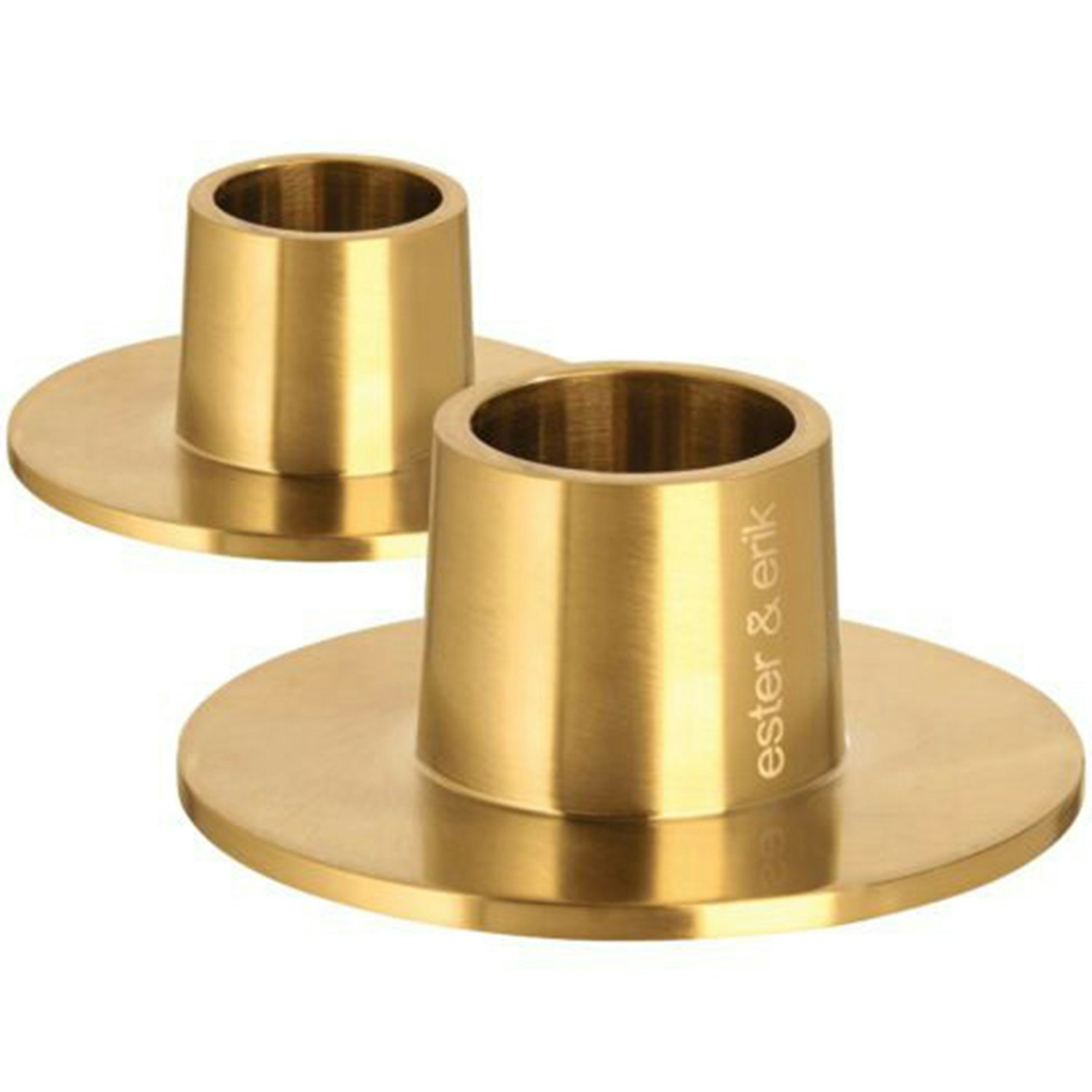 Ester & Erik Lysestake Matte &Oslash;6 Cm 2-pk Matte Gold -  Lysestaker Rustfritt St&aring;l Matt Gold - 777-94