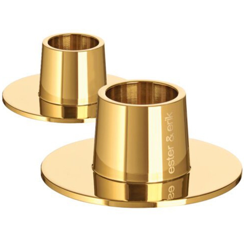 Lysestake Shiny Ø6 cm 2-pk, Shiny Gold