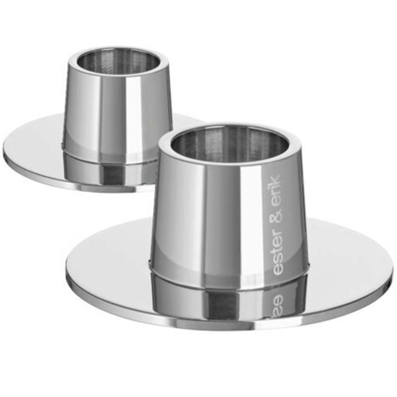 Lysestake Shiny Ø6 cm 2-pk, Shiny Silver