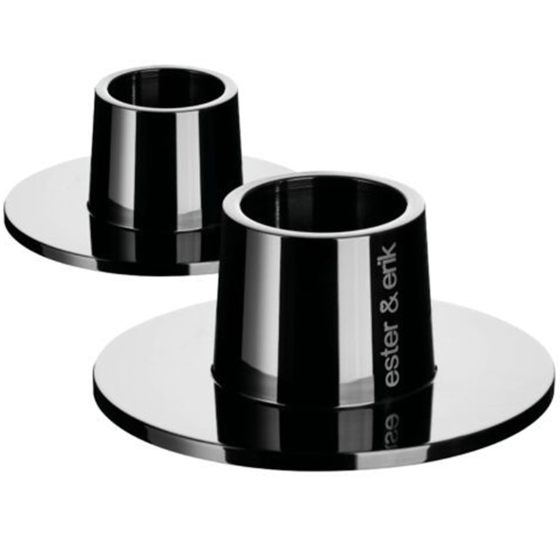 Lysestake Shiny Ø6 cm 2-pk, Shiny Black