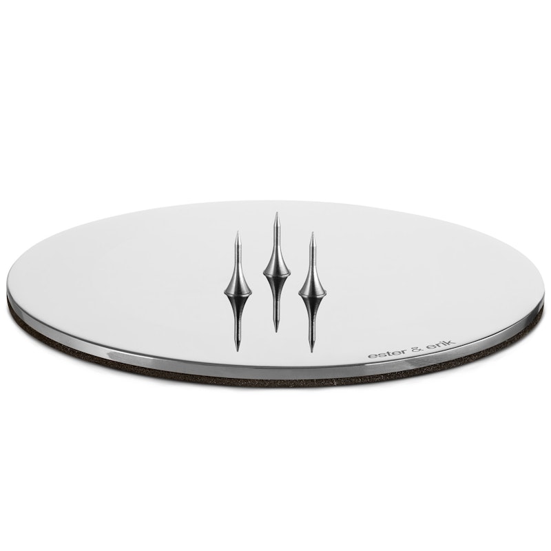 Stearinlysfat Ø9 cm Silver, Shiny