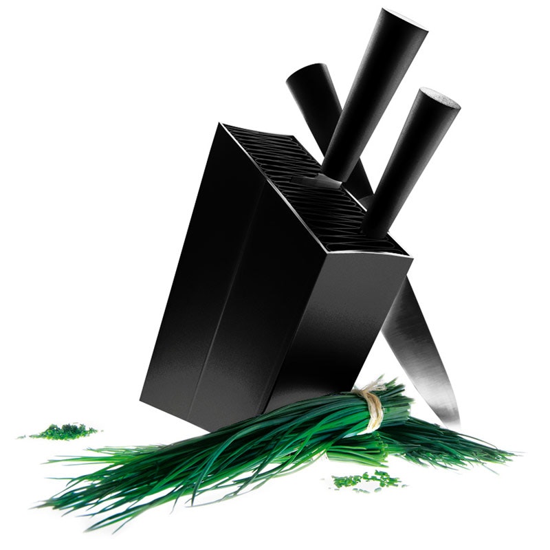 Knivblokk Skrå, Sort