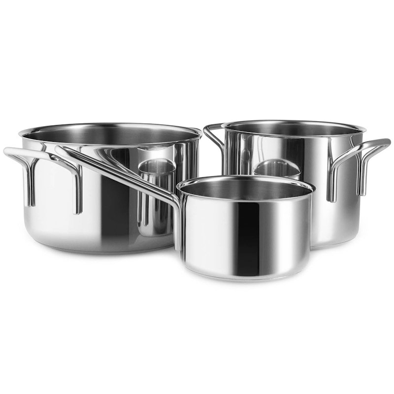 Stainless Steel Grytesett 1,1 L / 2,2 L / 3,6 L