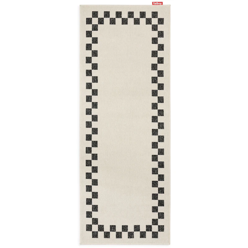 Carpretty Catwalk Check Border Teppe, Antrasitt / Creme