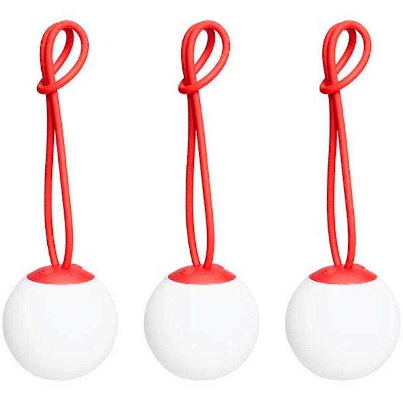 Bolleke Mini Bordlampe Bærbar 3-pk, Rød