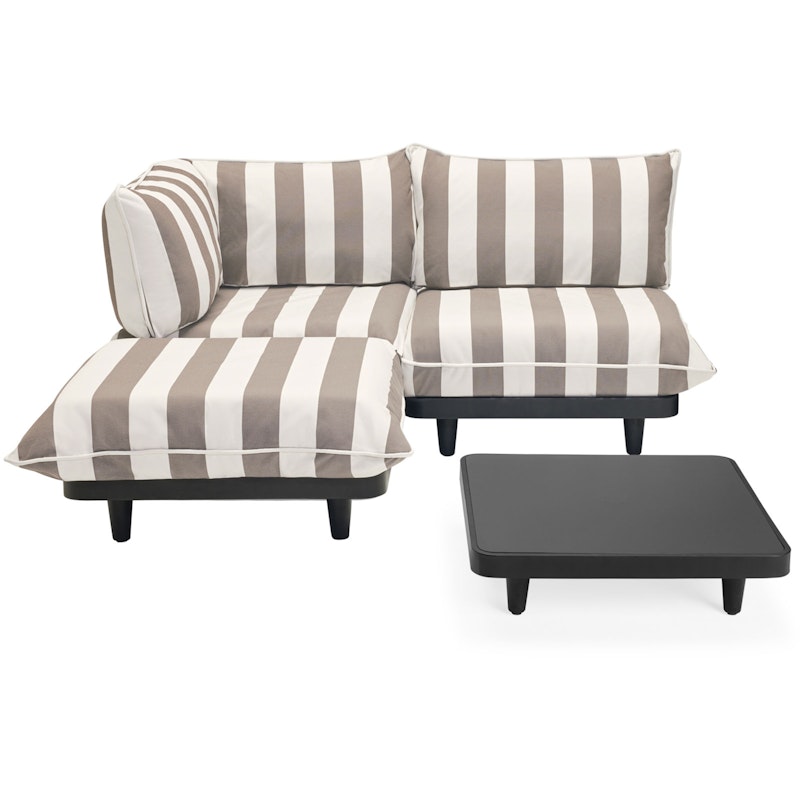 Paletti Sofa Medium Med Salongbord, Stripe Cacao (Left)