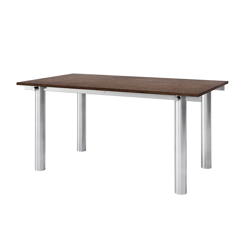 Atura Spisebord 160x90 cm, Rustfritt Stål / Dark Stained