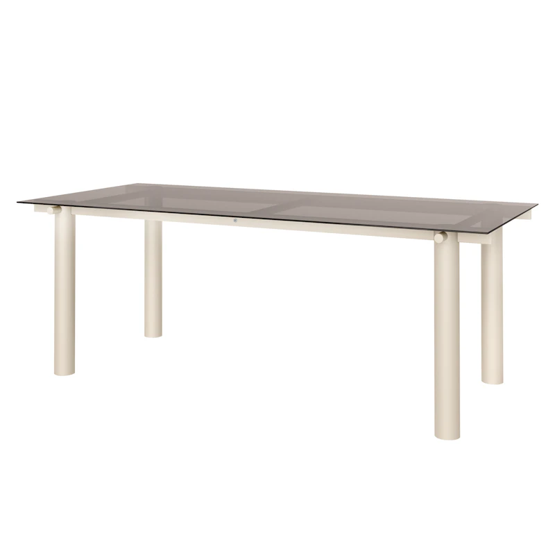 Atura Spisebord 200x90 cm, Cashmere / Tinded Glass