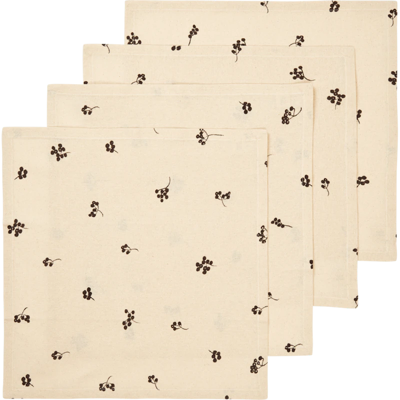 Baies Serviett 4-pk, Natural / Dark Chocolate