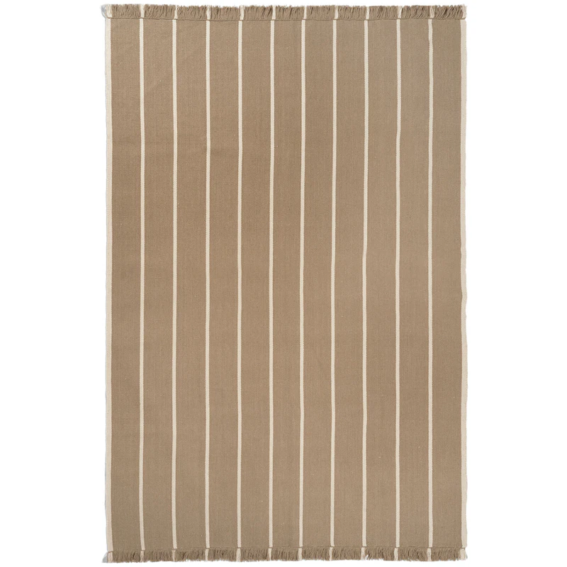 Calm Kelim Teppe 200x300 cm Off-white / Dark Sand
