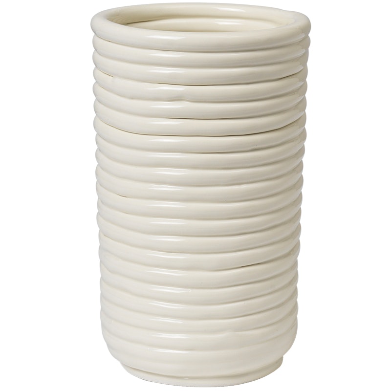 Corduroy Vase H21 cm, Off-white