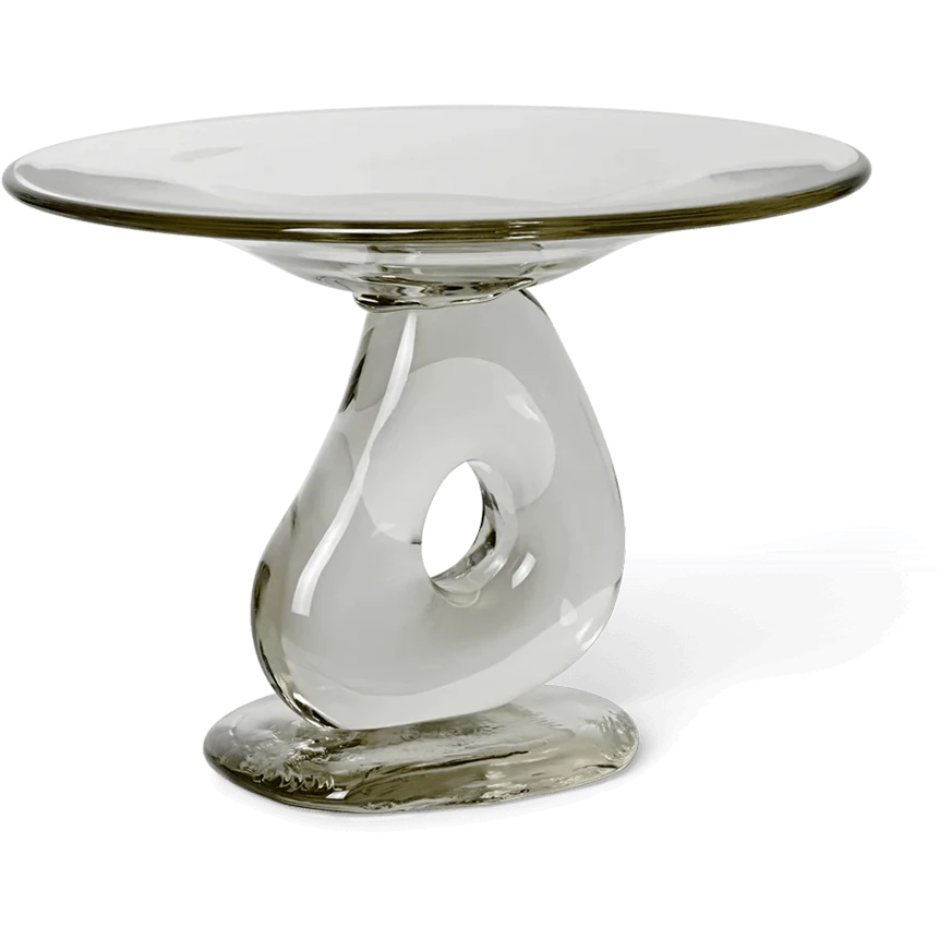 Ferm Living Damo Serveringsfat 21 Cm  -  Serveringsfat Munnbl&aring;st Glass Klar - 1104272103