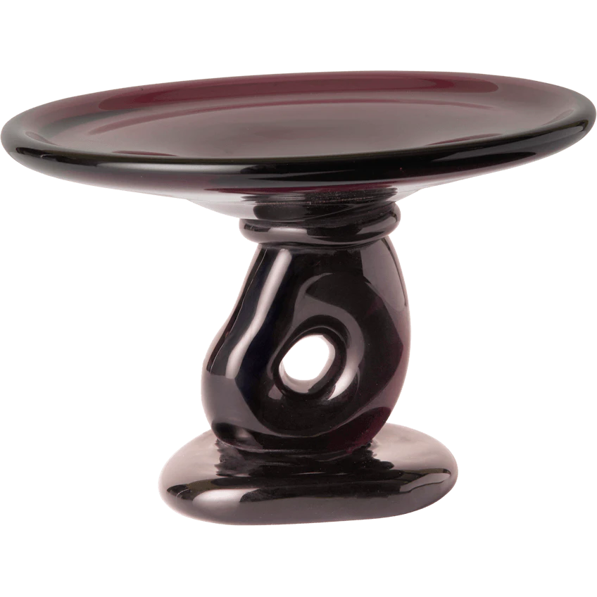 Ferm Living Damo Serveringsfat 21 Cm - Serveringsfat Munnbl&aring;st Glass Dark Grape - 1104272104