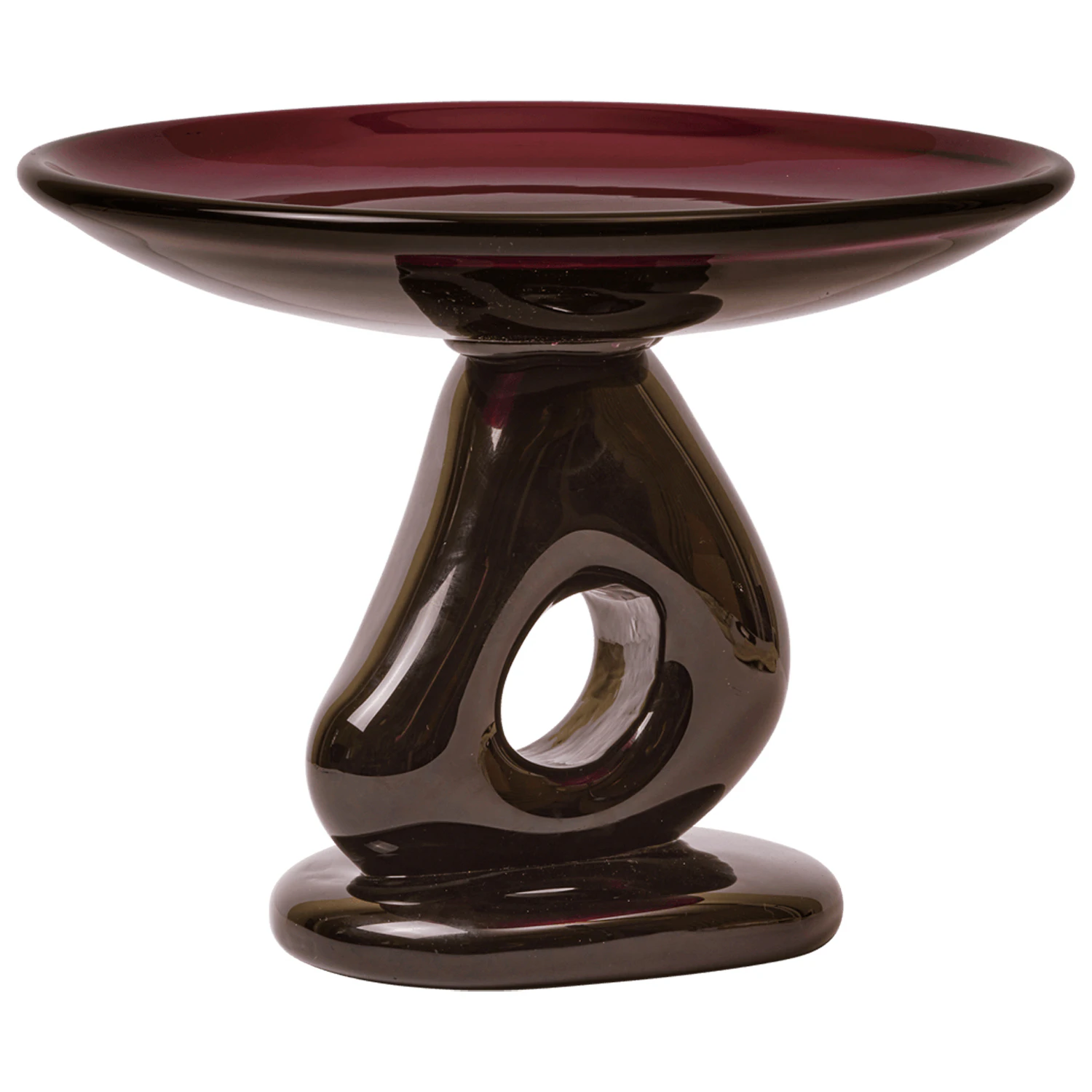 Ferm Living Damo Serveringsfat 30 Cm  -  Serveringsfat Munnbl&aring;st Glass Dark Grape - 1104272437