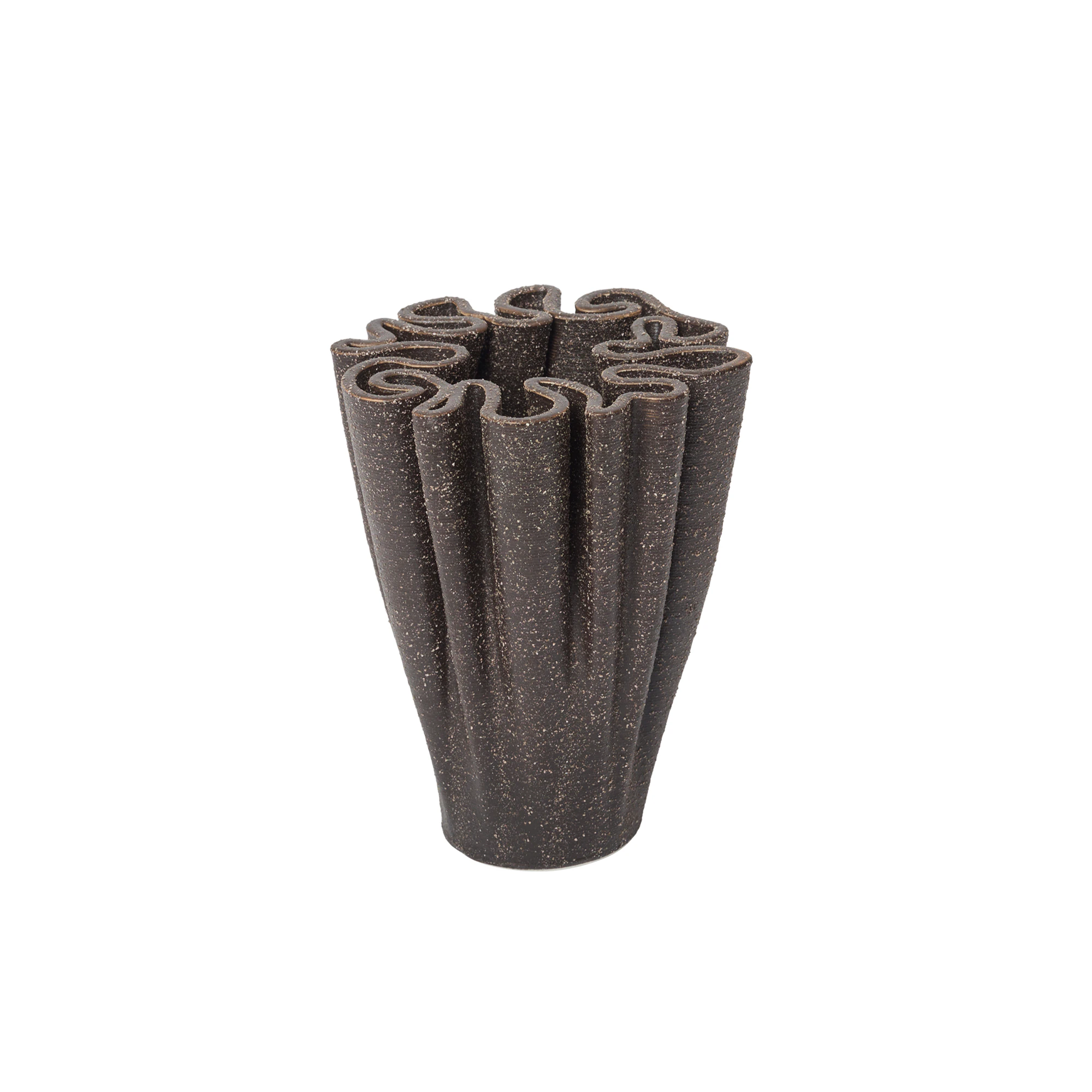 Ferm Living Dedali Vase 11 Cm - Vaser Glazed Stoneware M&oslash;rk Brun - 1104274186