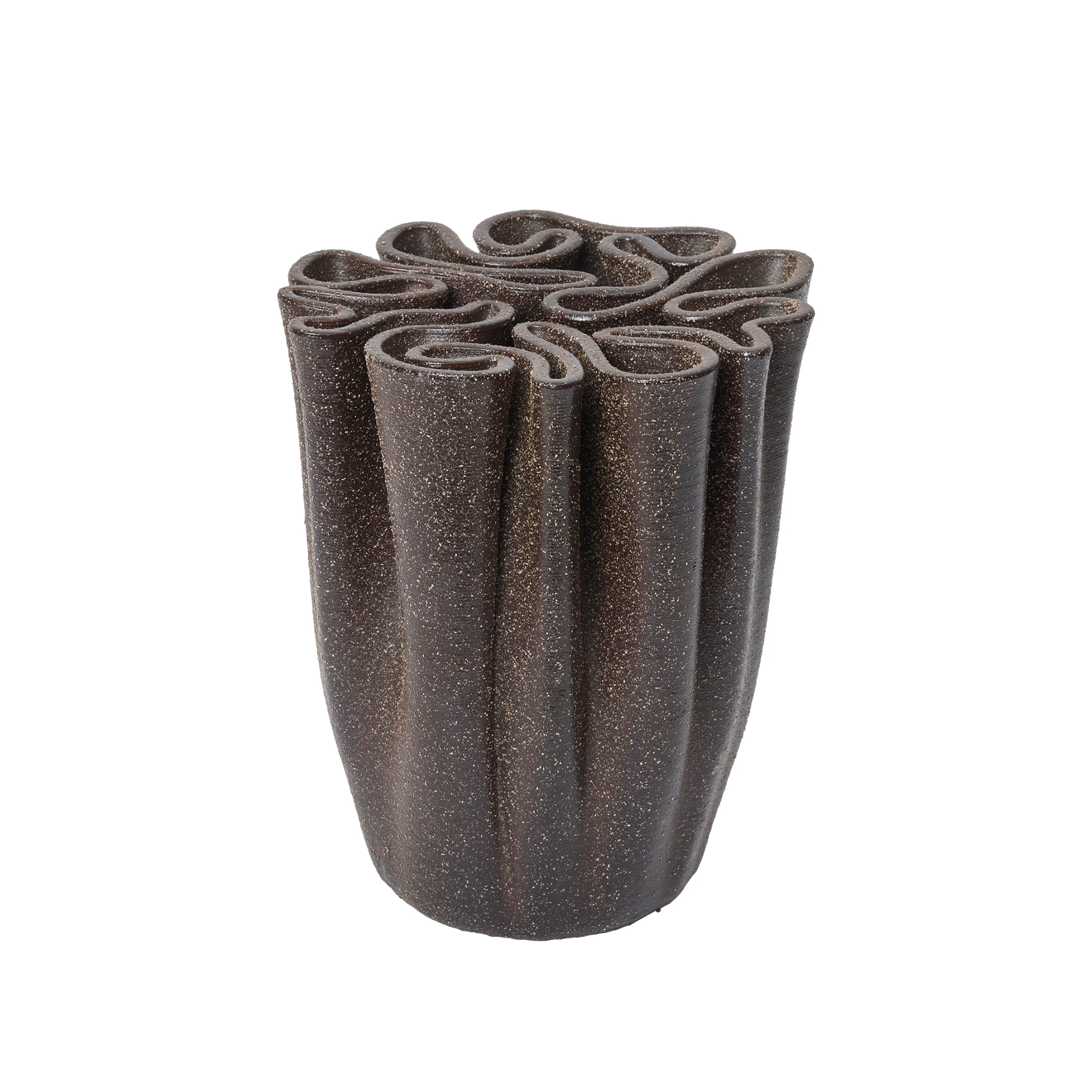 Ferm Living Dedali Vase 18 Cm - Vaser Glazed Stoneware M&oslash;rk Brun - 1104274187
