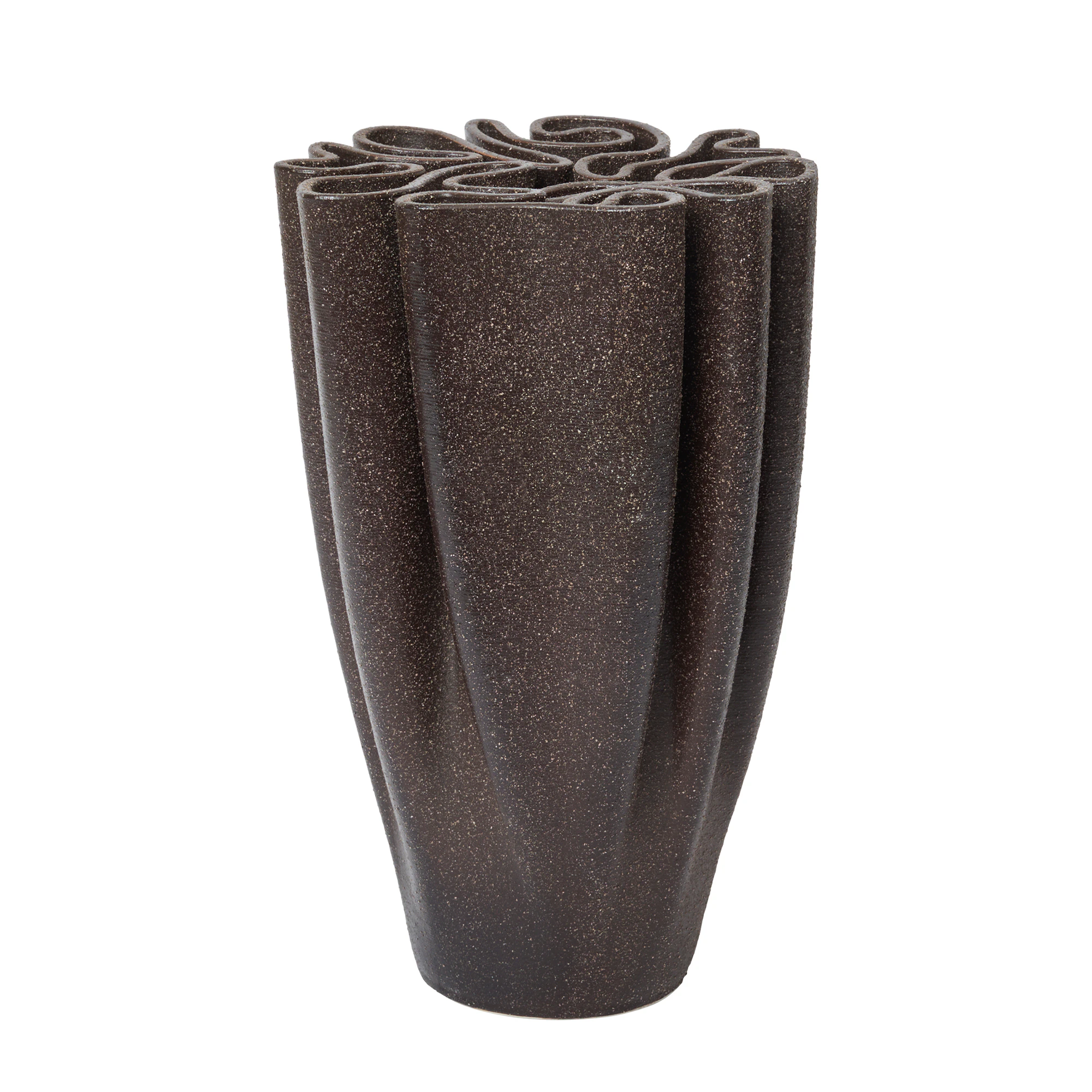 Ferm Living Dedali Vase 25 Cm - Vaser Glazed Stoneware M&oslash;rk Brun - 1104274188