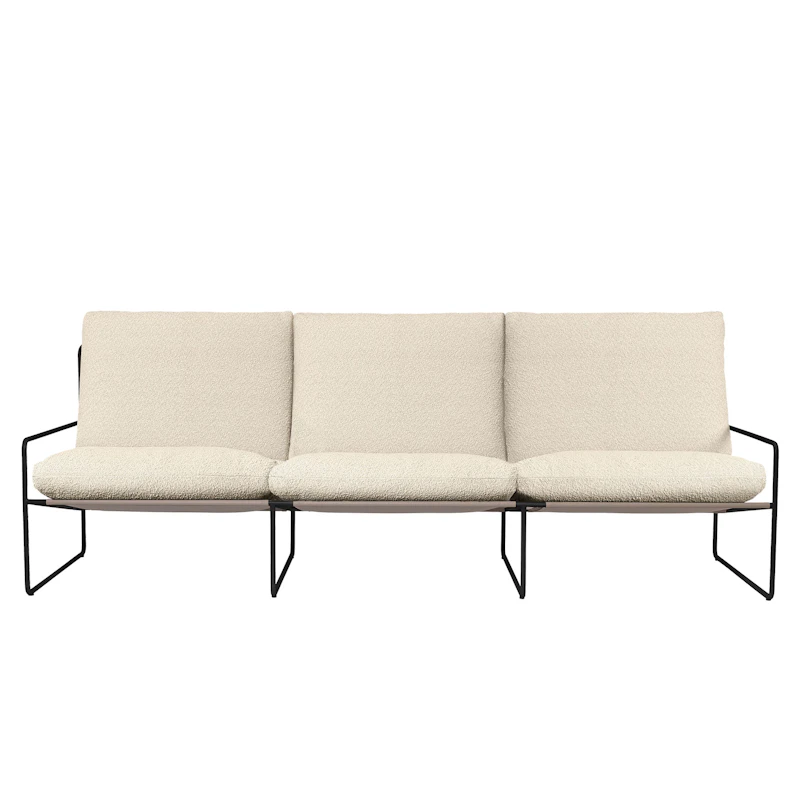 Desert 3-Seter Sofa, Sort / Off-White Bouclé