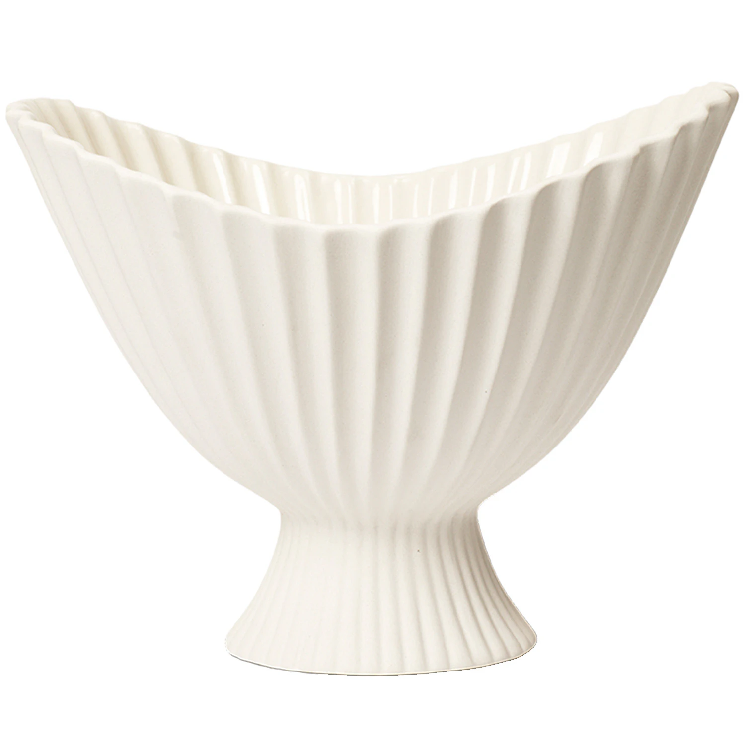 Ferm Living Fountain Centrepiece Sk&aring;l 28 Cm  -  Sk&aring;ler & Serveringsfat Stengods Off-White - 1104269014