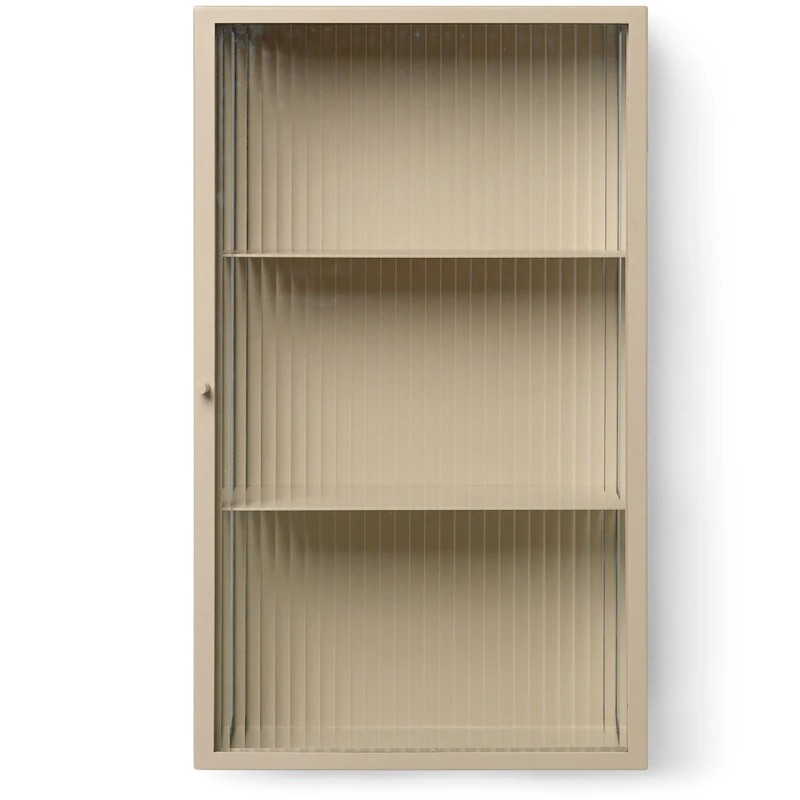 Haze Veggskap Ribbet Glass 35x60 cm, Cashmere