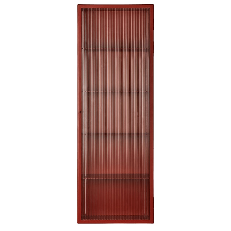 Haze Veggskap Ribbet Glass 35x100 cm, Oxide Red