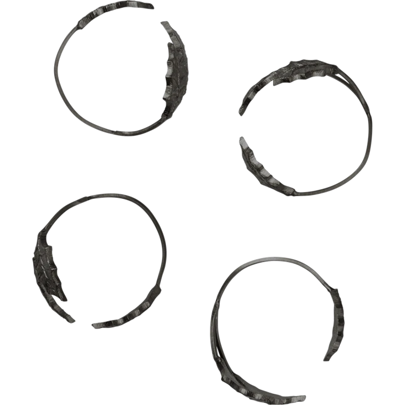 Holly Leaf Serviettring 4-pk, Sort Messing