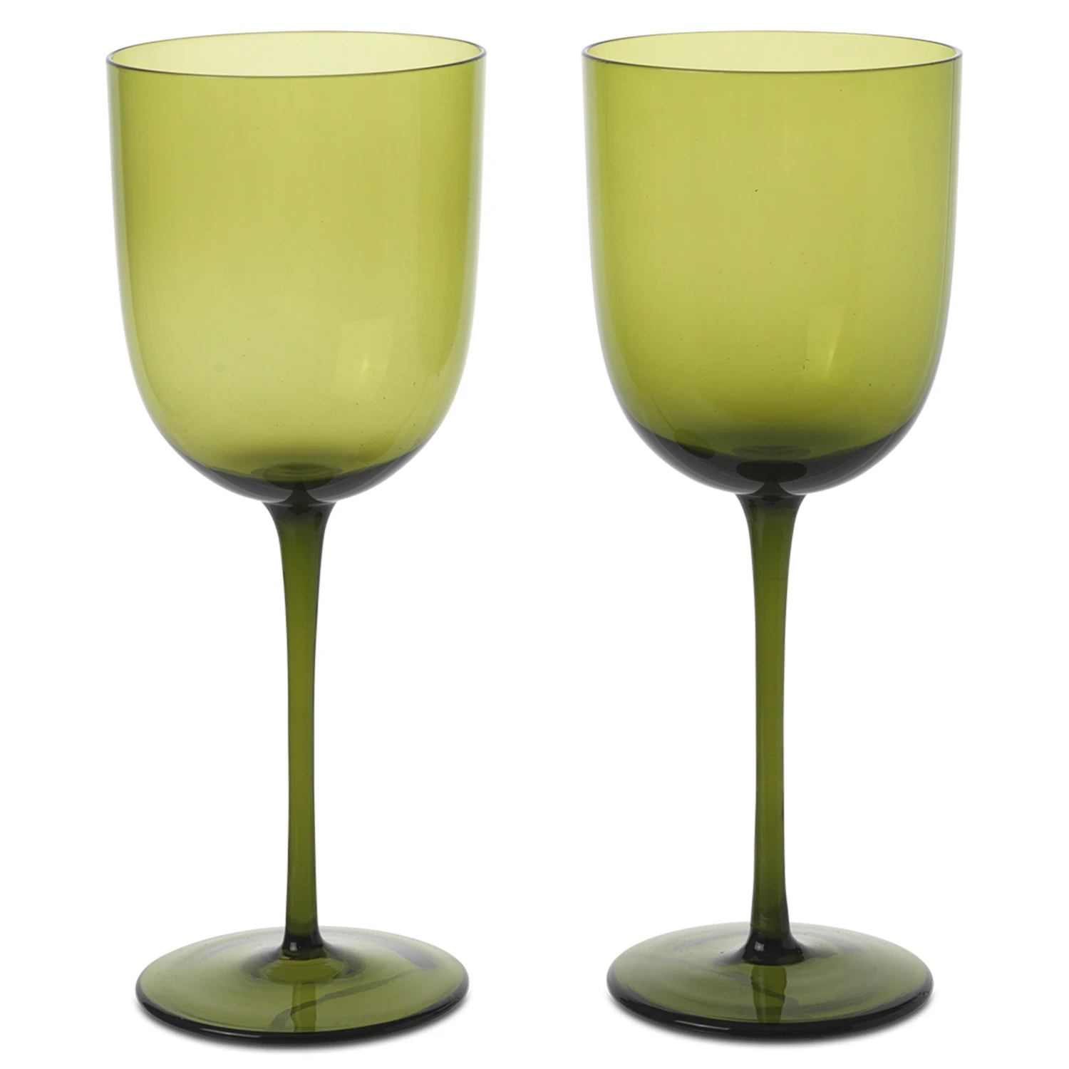 Ferm Living Host Hvitvins 2-pk Moss Green -  Vinglass Glass Mosegr&oslash;nn - 1104267629