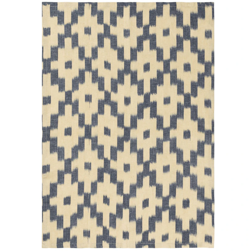 Ikat Kjøkkenhåndkle 50x70 cm, Ink Blue / Off-