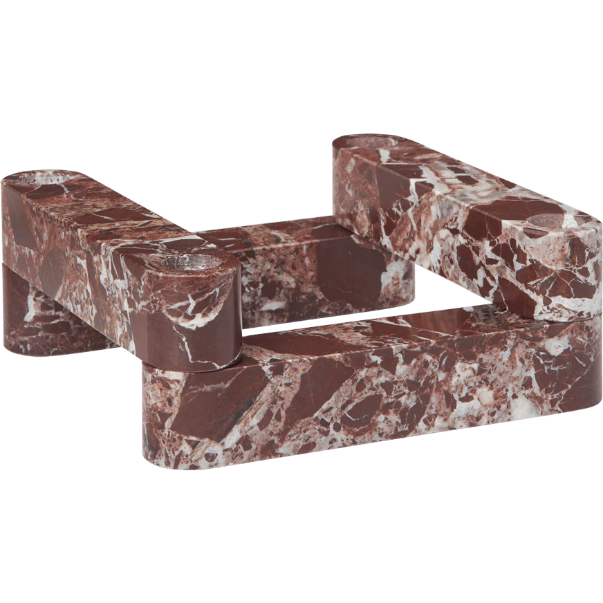 Ferm Living Newel Lysestake Modul&aelig;r Rosso -  Lysestaker Marmor Rosso Levanto - 1104272064