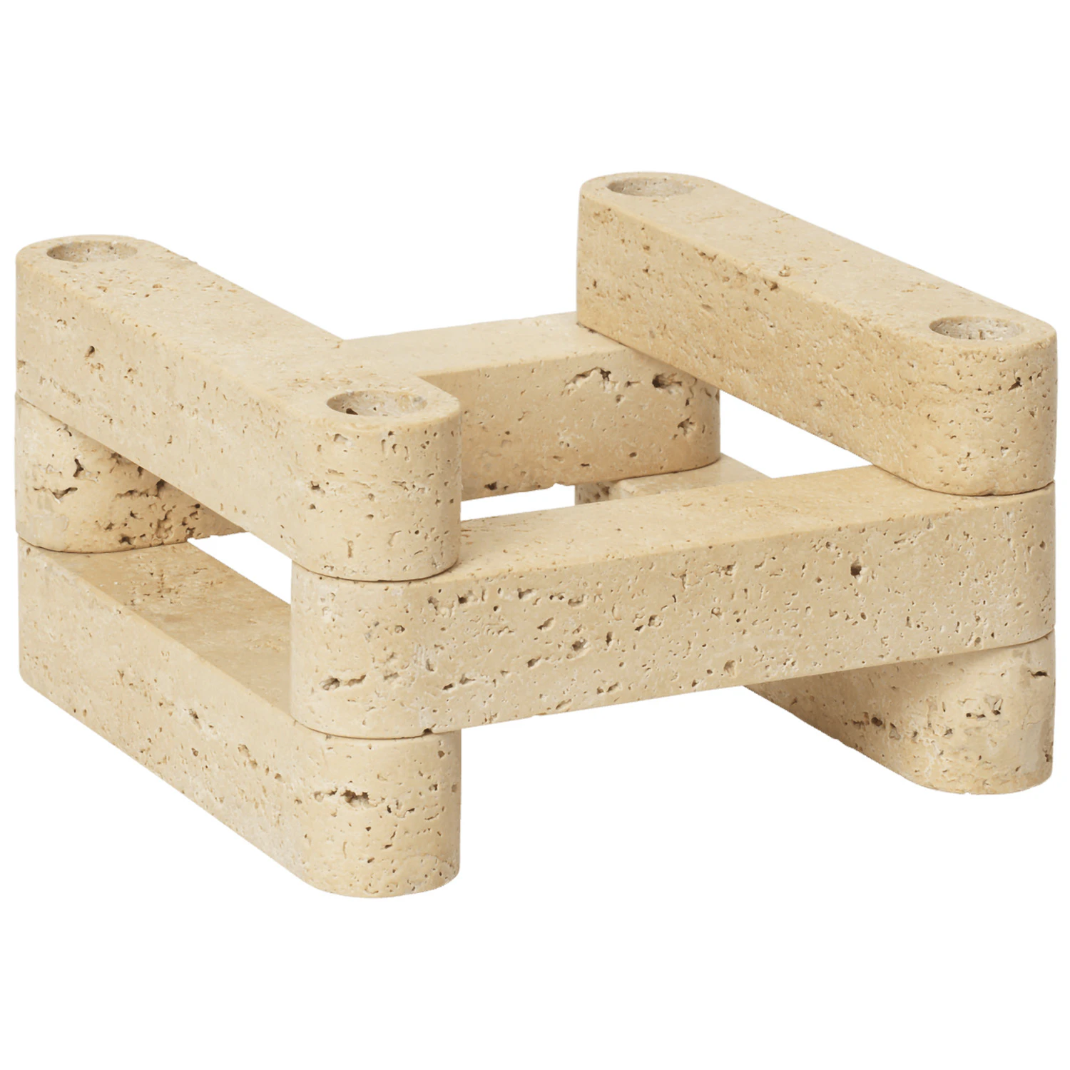 Ferm Living Newel Lysestake Travertin -  Lyslykter Travertine - 1104271040