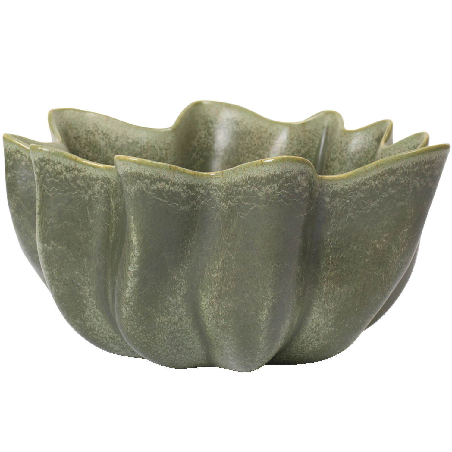 Ferm Living Nium Sk&aring;l &Oslash;36 Cm  -  Sk&aring;ler & Serveringsfat Stengods Dark sage - 1104269042