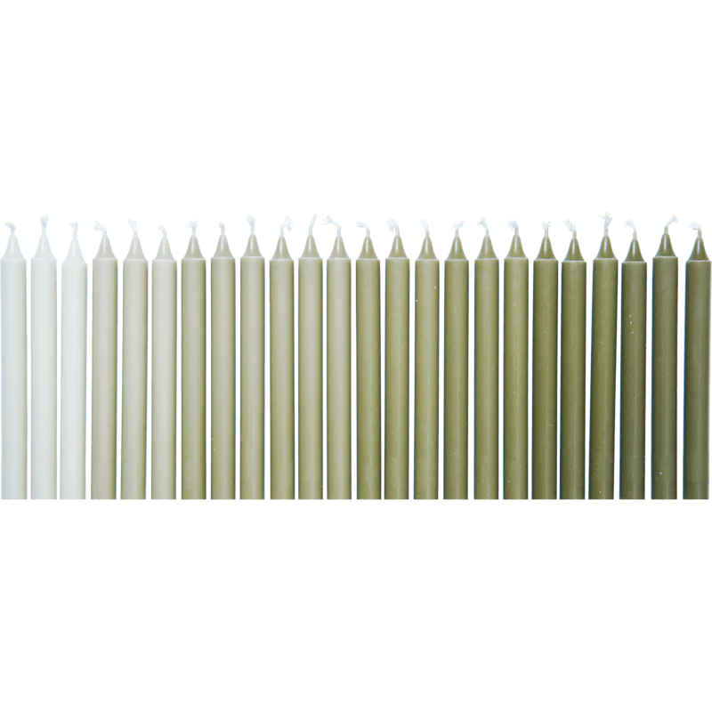 Ombre Stearinlys 24-pk, Khaki