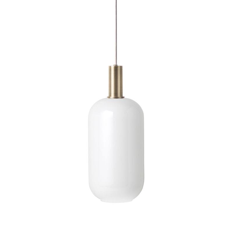 Opal Tall Pendel Lav, Hvit/Messing