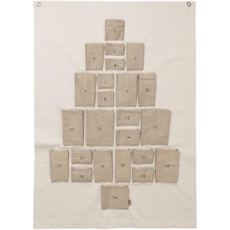 Pine Adventkalender Naturlig, 90x125 cm