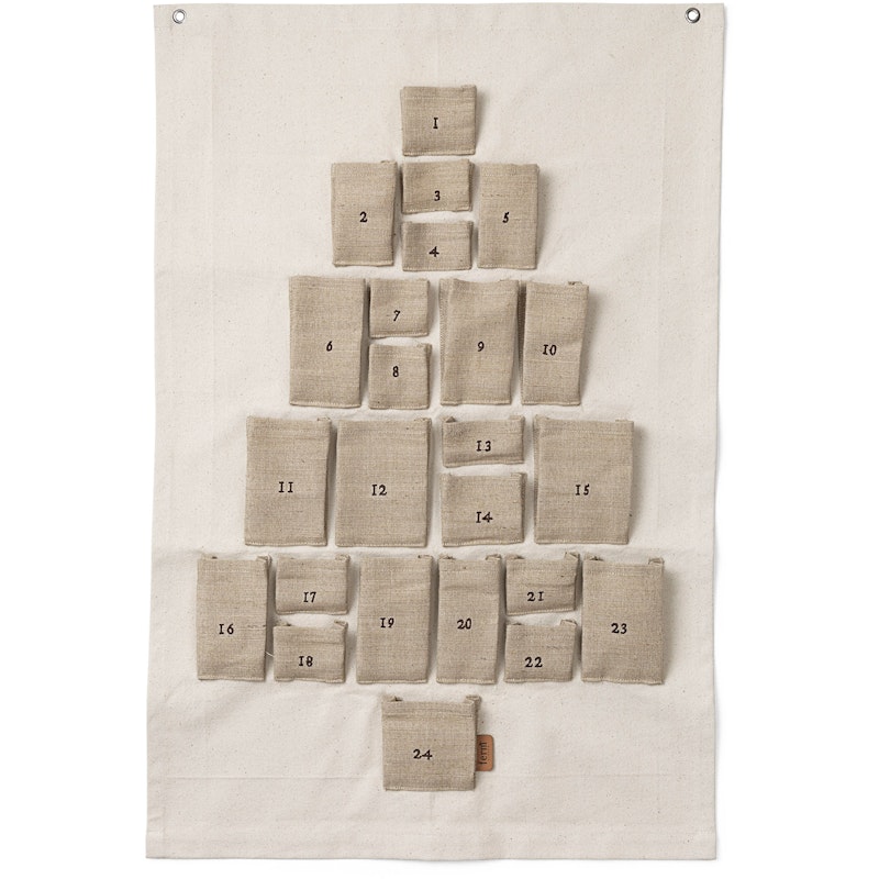 Pine Adventkalender Naturlig, 50x69 cm