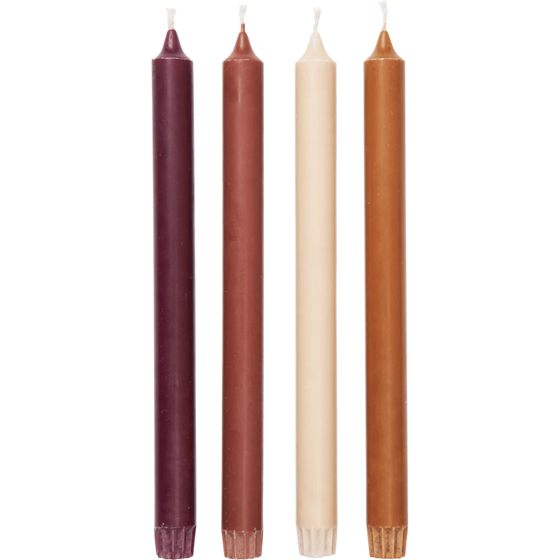 Pure Stearinlys 30 cm 4-pk, Roseate Blend