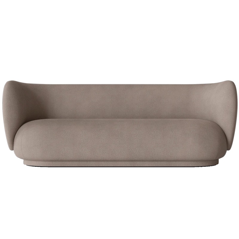 Rico Brushed 3-Seter Sofa, Varmgrå