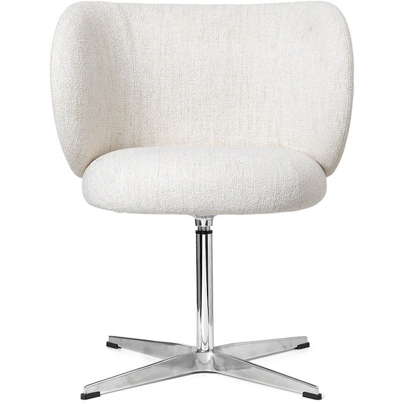 Rico Dining Swivel Bouclé Spisestol, Off-white