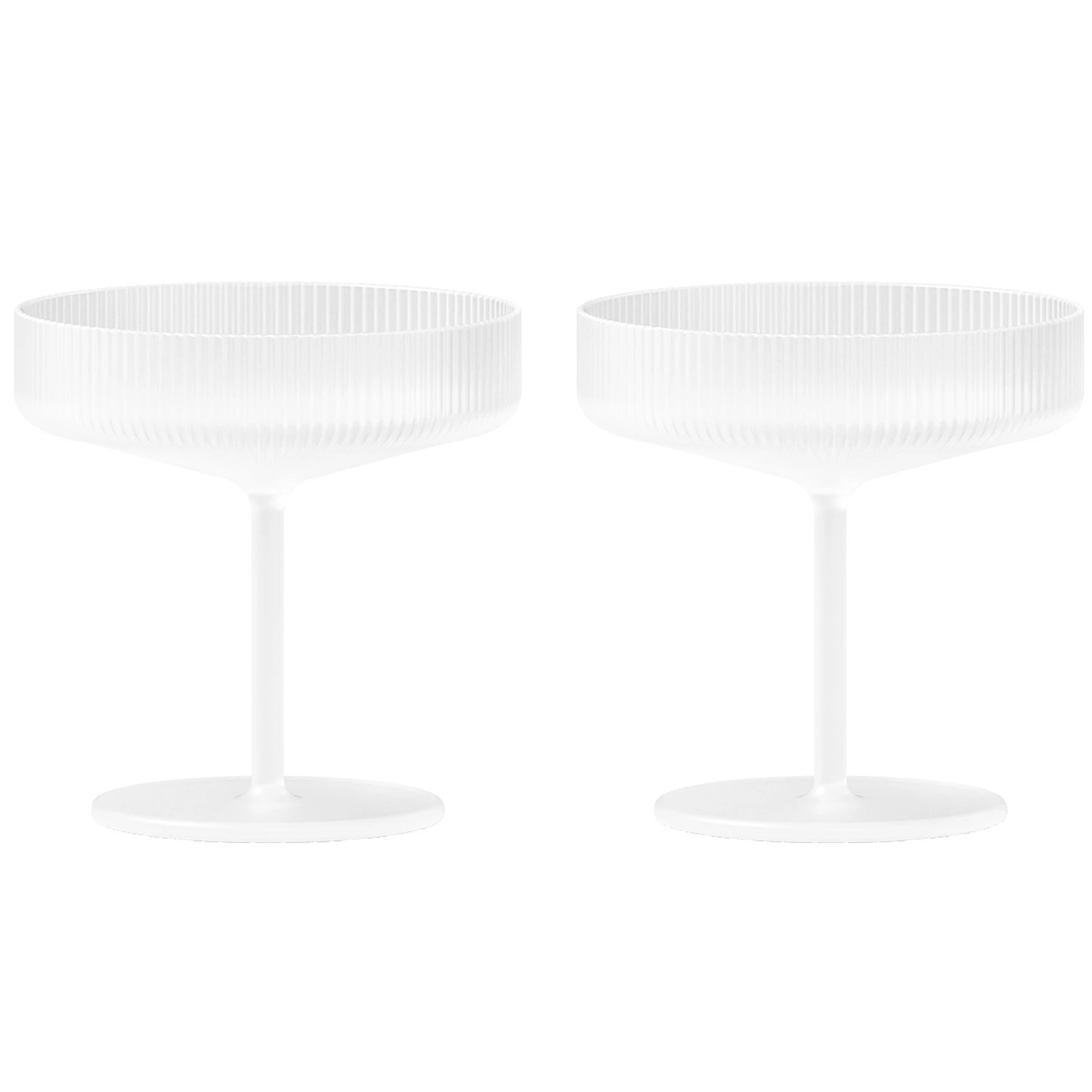 Ferm Living Ripple Champagneglass 2-pk Frosted - Champagneglass Munnbl&aring;st Glass Frostet - 1104269321