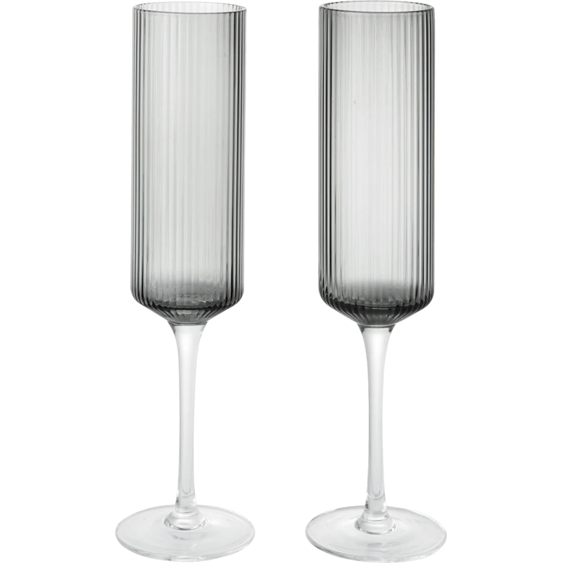 Ripple Champagneglass 2-pk, Smoked Grey