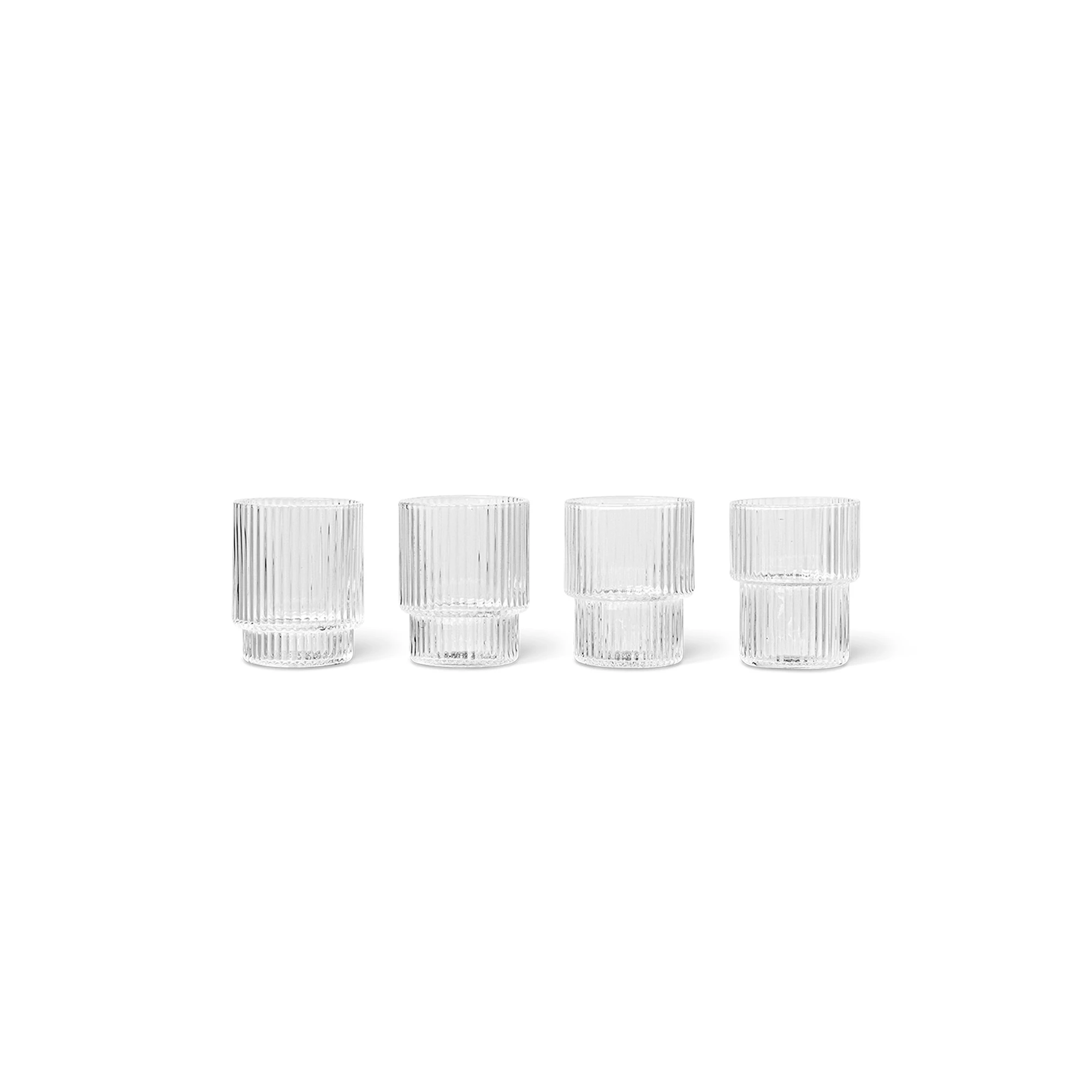 Ferm Living Ripple Glass Small 6 Cl 4-pk - Snapsglass & Avecglass Munnbl&aring;st Glass Klar - 100373211