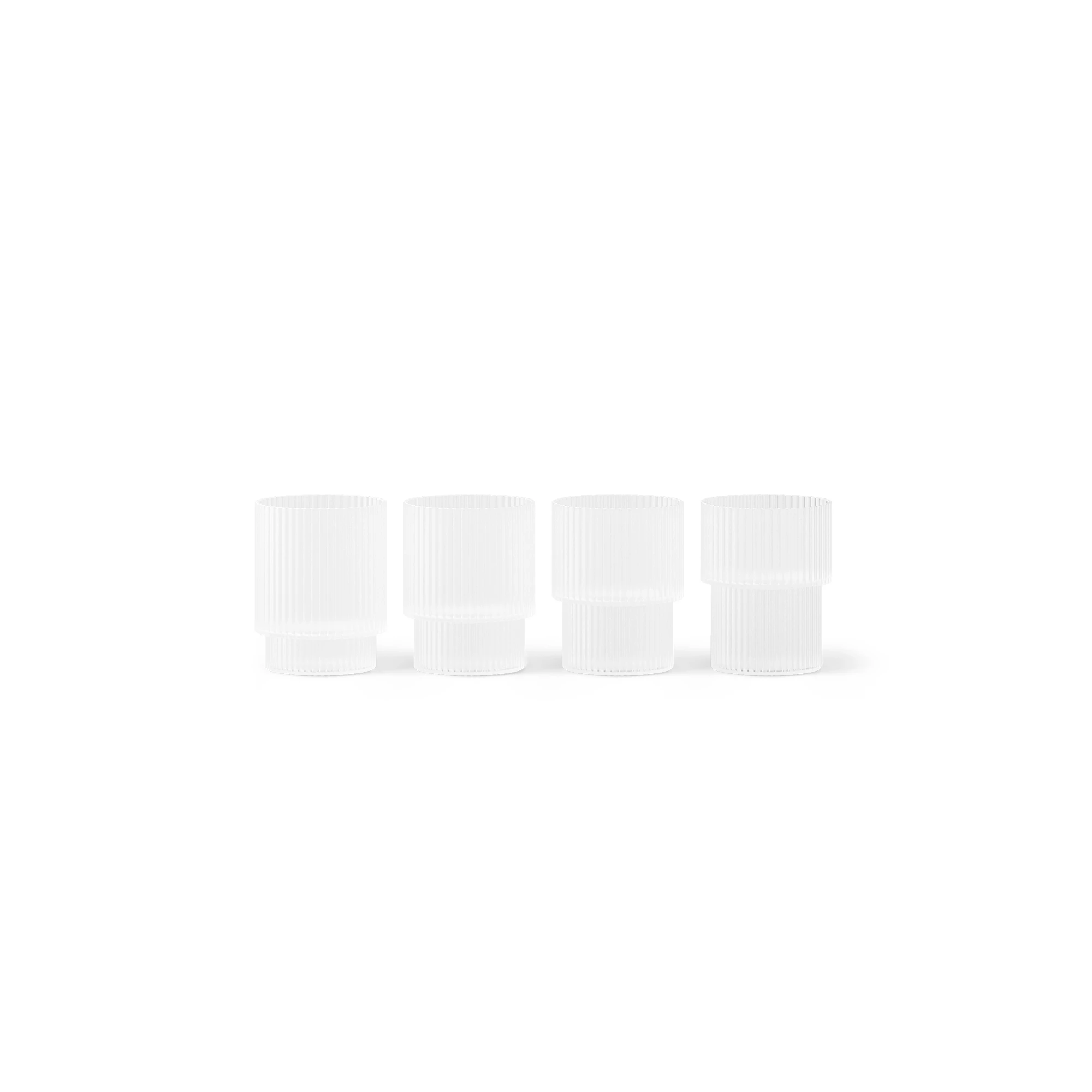 Ferm Living Ripple Glass Small 6 Cl 4-pk - Snapsglass & Avecglass Munnbl&aring;st Glass Frostet - 1104269327